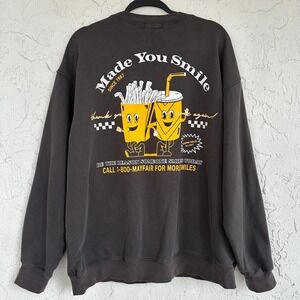 The Mayfair Group Made You Smile Charcoal Grey Oversized Sweatshirt Women M/L